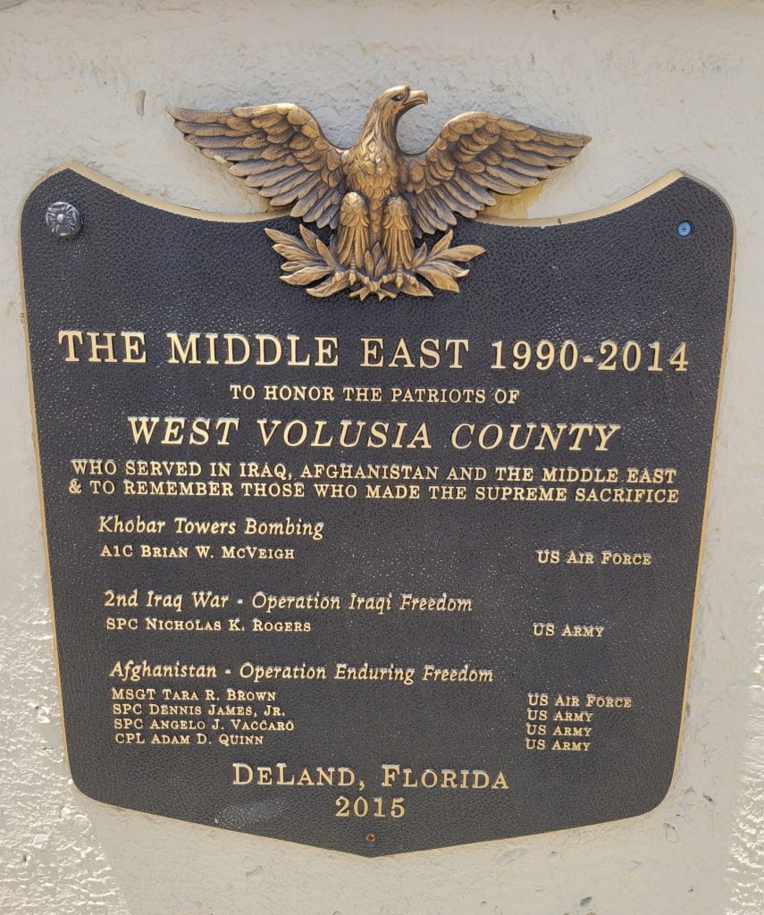 West Volusia Middle East War Memorial 