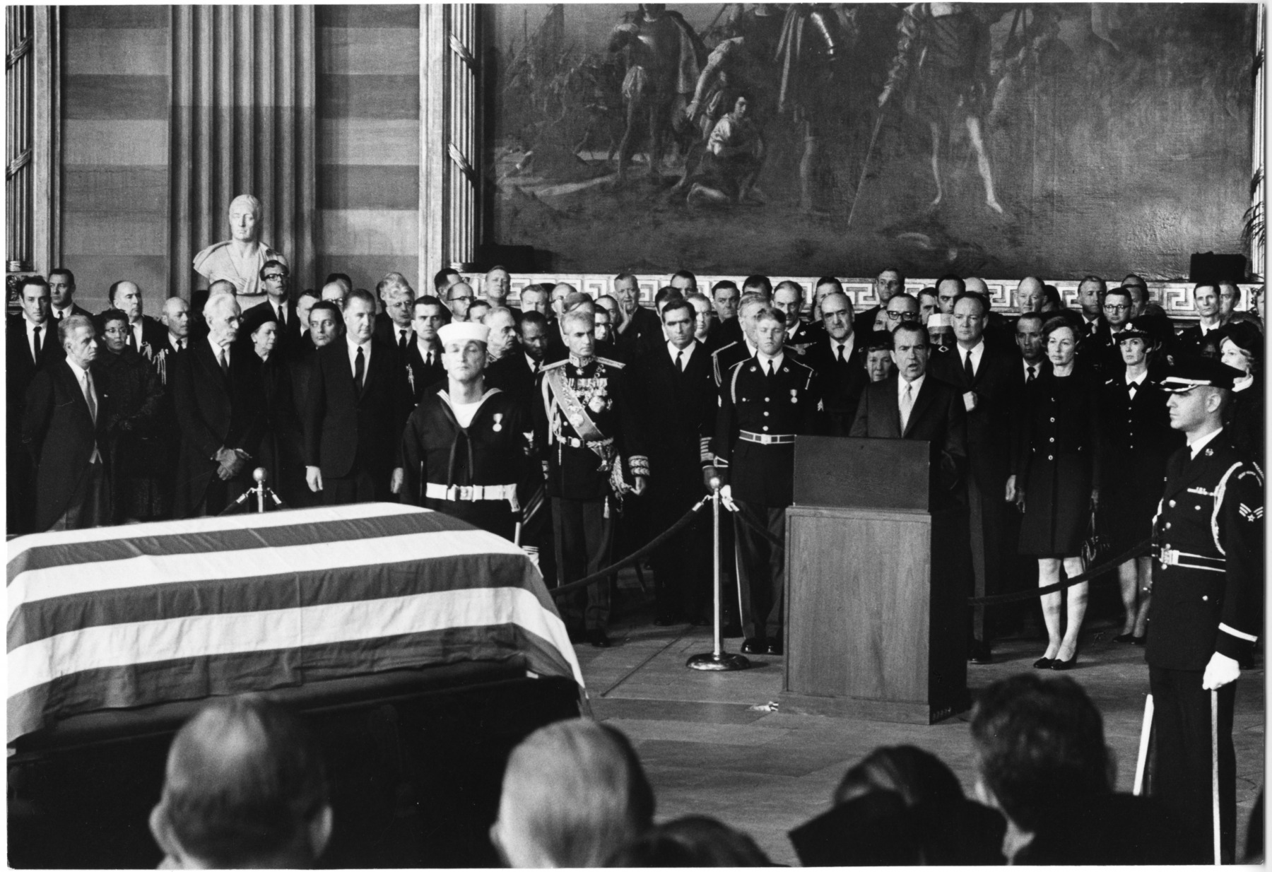 Richard Nixon eulogizes Dwight Eisenhower