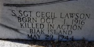 Cecil Barnes headstone detail