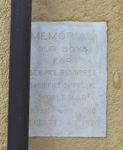 Original plaque on exterior of Hospital building