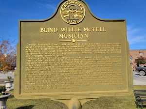 Blind Willie McTell Georgia Historic Marker in Thomson, Georgia