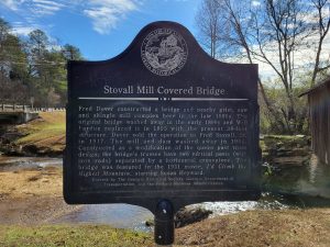 Stovall Mill Covered Bridge historic marker