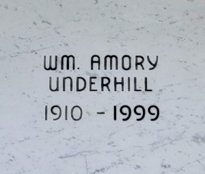 The remains of WIlliam Amory Underhill are interred in the Mausoleum at Oakdale Cemetery.
