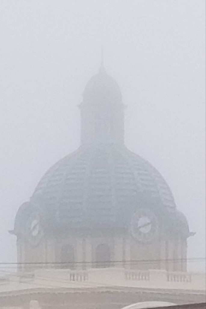 A haunting image of the Volusia County Historic Courthouse in DeLand, FL