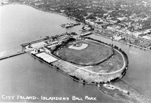 An overhead view of City Island Ballpark, now Jackie Robinson Ballpark, close to how it looked when future Hall of Famer Jackie Robinson played there.