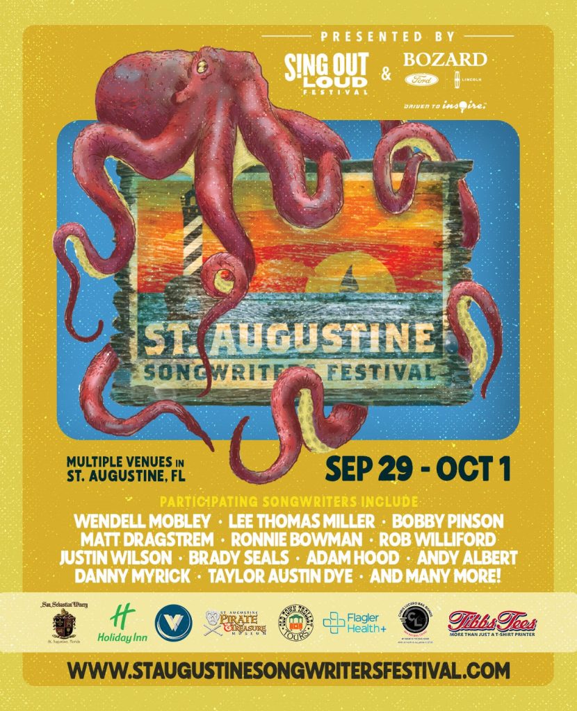 St. Augustine Songwriters Festival September 29-October 1, 2023