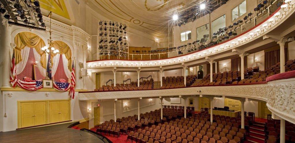 Interior of Ford's Theatre, Washington D.C. Click for information on a tour of Lincoln Assassination sites.