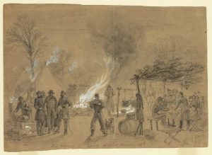 Thanksgiving 1861 drawing by Alfred R. Waud--Image courtesy Library of Congress