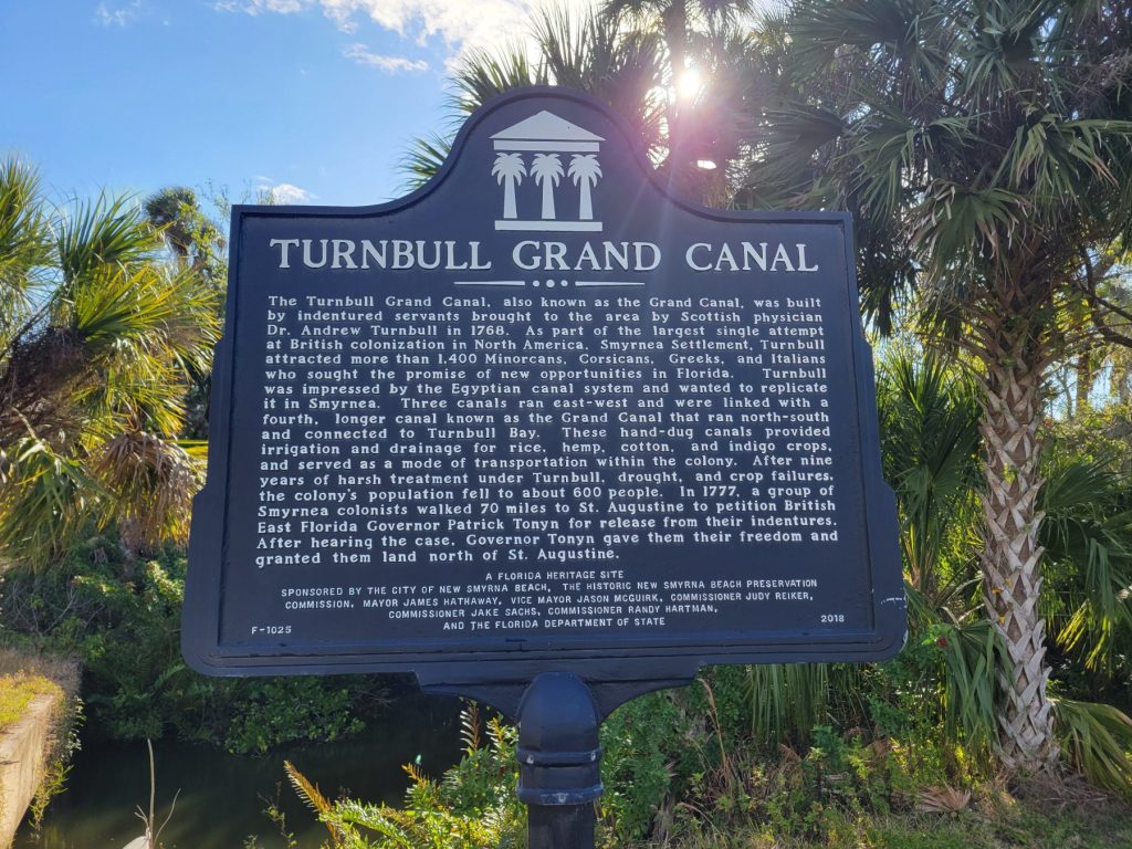 Turnbull Grand Canal Florida Historic Marker