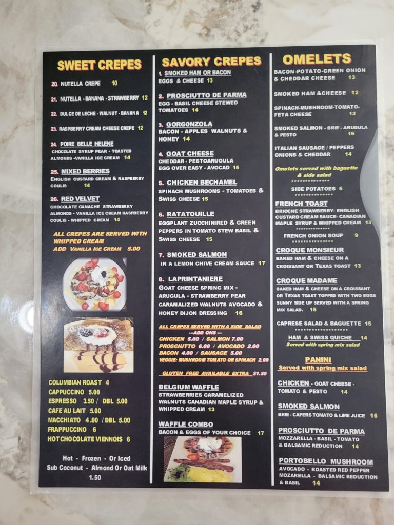 Voo la Voo Cafe Restaurant Review-photo of menu