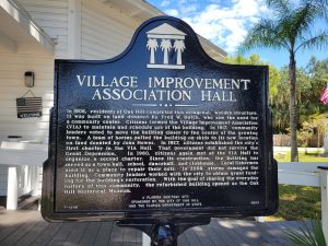 Oak Hill Village Improvement Association Hall Florida Historic Marker