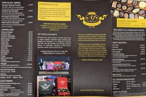 AJ Chocolate House New Smyrna Beach menu 1