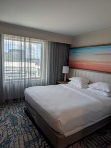 A view of the bed and window