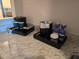 Coffee maker and bottled water
