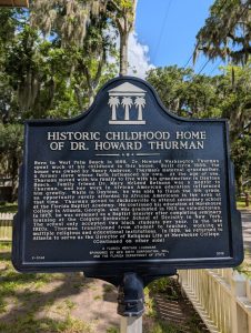 Historic Childhood Home of Howard Thurman. Florida Historic Marker side 1